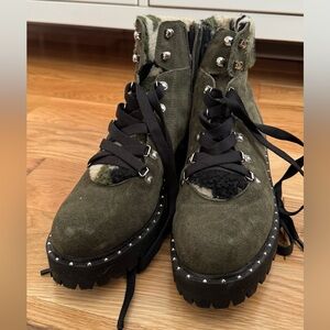 Steve Madden Dark Green Combat Boots